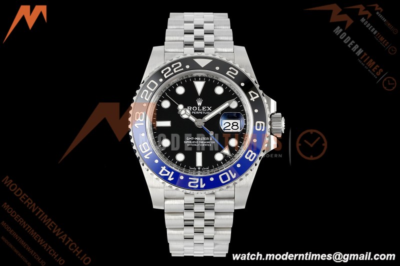 Rolex - GMT II 126710BLNR Batgirl 40mm 904L Jub SS/SS Black Dial RWF JH3285 Free Sprung