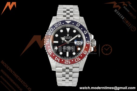 Rolex - GMT II 126710BLRO Pepsi 40mm 904L Jub SS/SS Black Dial RWF JH3285 Free Sprung