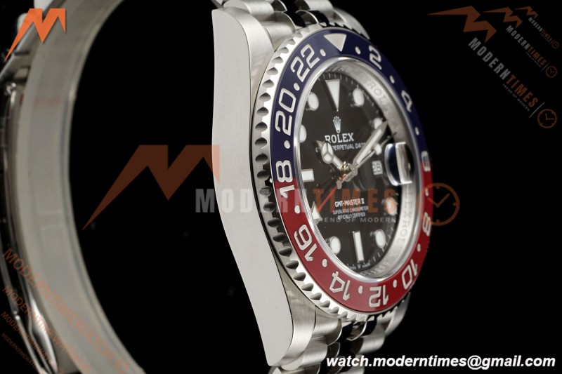 Rolex - GMT II 126710BLRO Pepsi 40mm 904L Jub SS/SS Black Dial RWF JH3285 Free Sprung