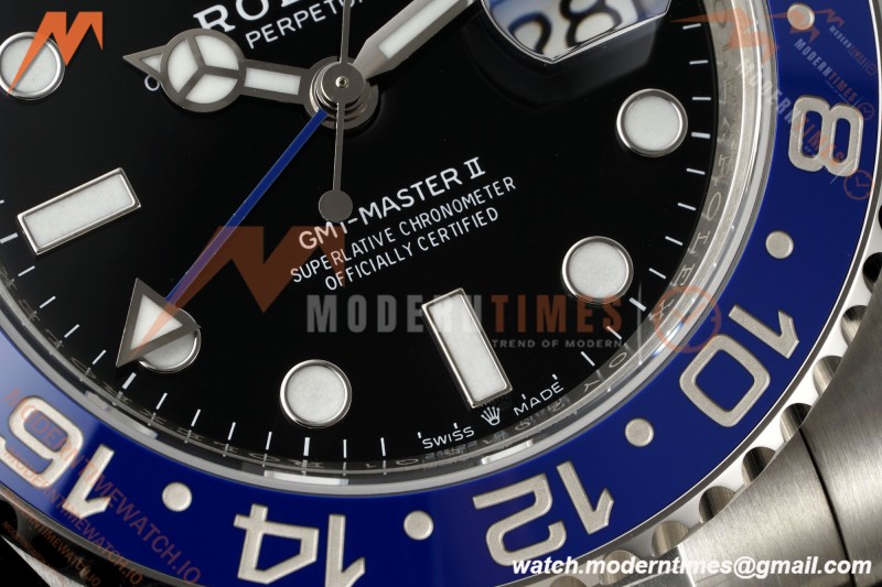 Rolex - GMT II 126710BLNR Batman 40mm 904L Oys SS/SS Black Dial RWF JH3285 Free Sprung