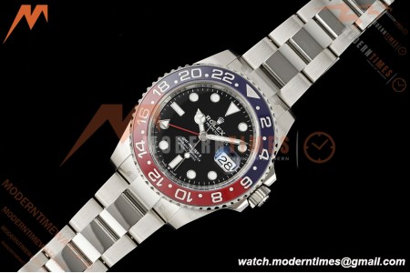 Rolex - GMT II 126710BLRO Pepsi 40mm 904L Oys SS/SS Black Dial RWF JH3285 Free Sprung