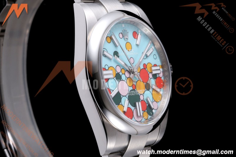 Rolex - Oyster Pert 41mm 124300 904L SS/SS Turquoise Celebration Dial VF DD3230 | 롤렉스 오이스터 퍼페추얼 41mm 124300 904L 스테인리스 스틸/스테인리스 스틸 터콰이즈 셀레브레이션 다이얼 VF DD3230