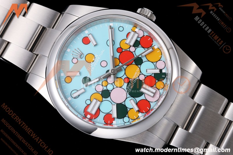 Rolex - Oyster Pert 41mm 124300 904L SS/SS Turquoise Celebration Dial VF DD3230 | 롤렉스 오이스터 퍼페추얼 41mm 124300 904L 스테인리스 스틸/스테인리스 스틸 터콰이즈 셀레브레이션 다이얼 VF DD3230