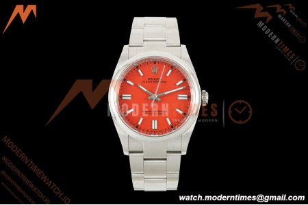Rolex - Oyster Perpetual 126000 36mm Oys Smt 904L SS/SS Coral Red Dial VF DD3230 | 롤렉스 - 오이스터 퍼페츄얼 126000 36mm 오이스터 스무스 904L 스테인리스 스틸/스테인리스 스틸 코랄 레드 다이얼 VF DD3230