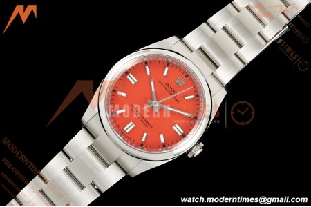 Rolex - Oyster Perpetual 126000 36mm Oys Smt 904L SS/SS Coral Red Dial VF DD3230 | 롤렉스 - 오이스터 퍼페츄얼 126000 36mm 오이스터 스무스 904L 스테인리스 스틸/스테인리스 스틸 코랄 레드 다이얼 VF DD3230