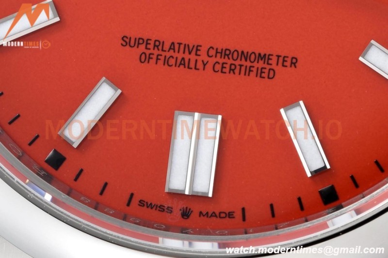 Rolex - Oyster Pert 124300 41mm Oys Smt 904L SS/SS Red/Stk VSF VS3230