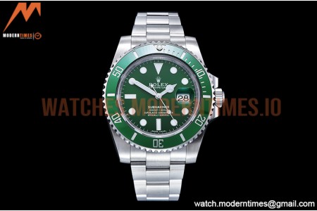 Rolex - Submariner 116610LV 904L SS/SS Green RAF A2824