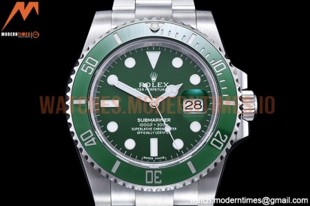 Rolex - Submariner 116610LV 904L SS/SS Green RAF SH3135