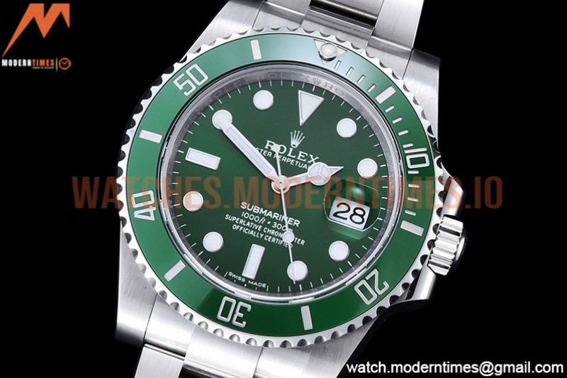 Rolex - Submariner 116610LV 904L SS/SS Green RAF SH3135
