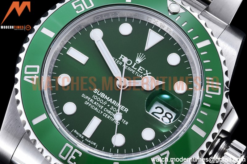 Rolex - Submariner 116610LV 904L SS/SS Green RAF SH3135