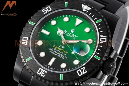Rolex - Submariner Parakeet 40mm 904L DLC/DLC Green/Black DIWF A3135
