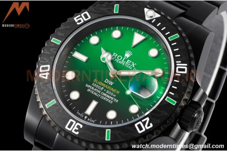 Rolex - Submariner Parakeet 40mm 904L DLC/DLC Green/Black DIWF A3135