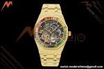 Audemars Piguet - Royal Oak 15412BA 41mm Rainbow YG/YG Skeleton Dial THBF V3 SH3132 Free Sprung