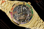 Audemars Piguet - Royal Oak 15412BA 41mm Rainbow YG/YG Skeleton Dial THBF V3 SH3132 Free Sprung