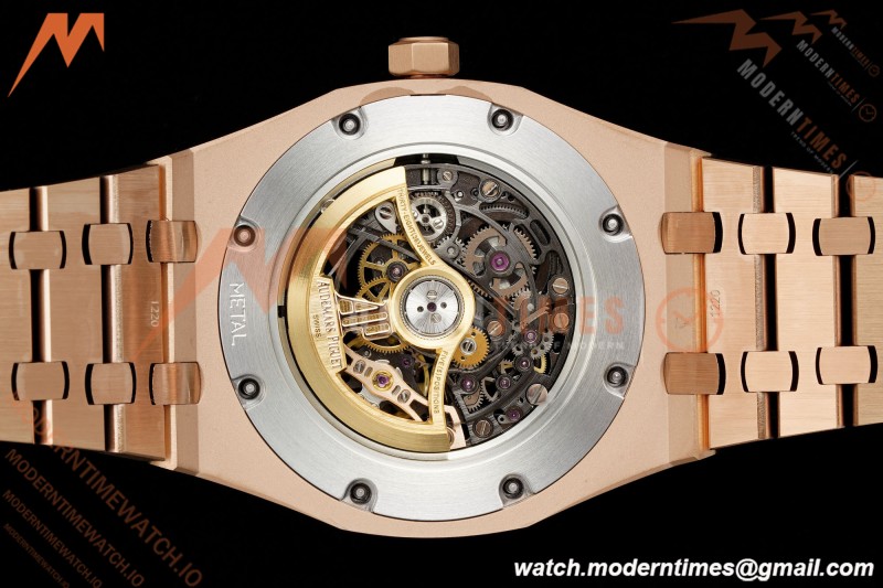 Audemars Piguet - Royal Oak 15412OR 41mm Rainbow RG/RG Skeleton Dial THBF V3 SH3132 Free Sprung