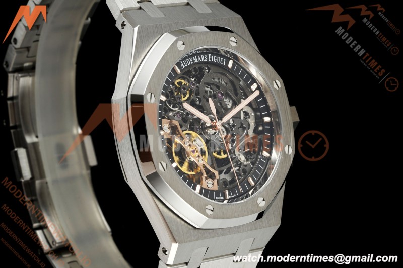 Audemars Piguet - Royal Oak 15407ST 41mm Openworked SS/SS Skeleton Dial THBF V3 SH3132 Free Sprung