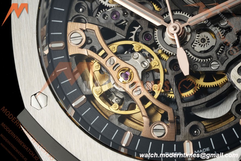 Audemars Piguet - Royal Oak 15407ST 41mm Openworked SS/SS Skeleton Dial THBF V3 SH3132 Free Sprung