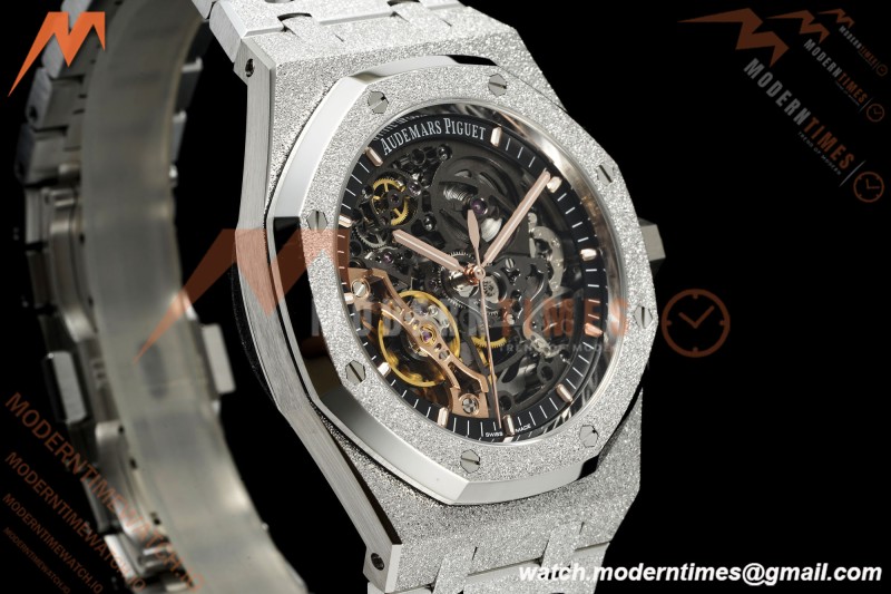 Audemars Piguet - Royal Oak 15407BC 41mm Openworked Frosted SS/SS Skeleton THBF V3 SH3132 Free Sprung