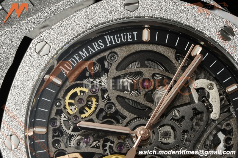 Audemars Piguet - Royal Oak 15407BC 41mm Openworked Frosted SS/SS Skeleton THBF V3 SH3132 Free Sprung