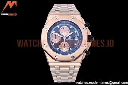 Audemars Piguet - AP ROO Chronograph RG/RG Blue/Dot APF A3126 Mod