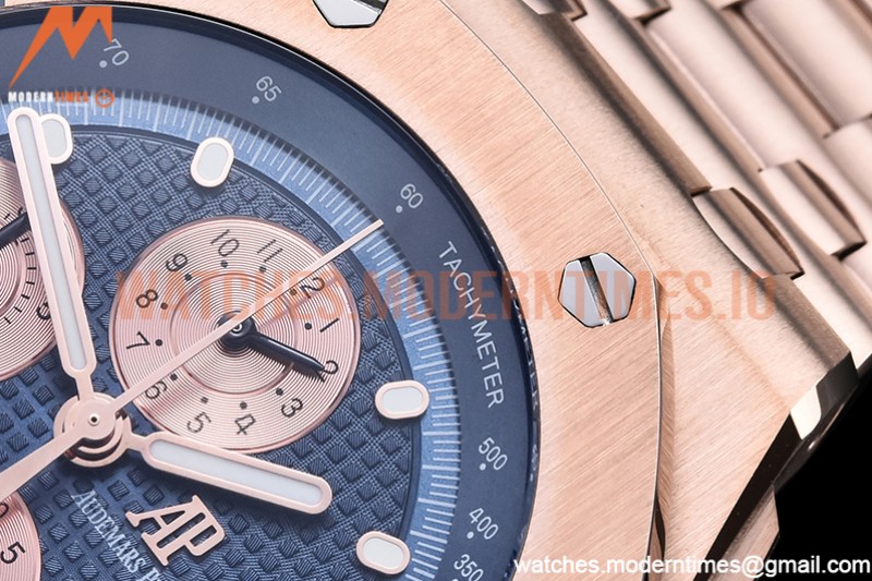 Audemars Piguet - AP ROO Chronograph RG/RG Blue/Dot APF A3126 Mod