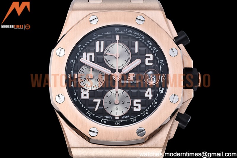 Audemars Piguet - AP ROO Chronograph RG/RG Grey/Num APF A3126 Mod