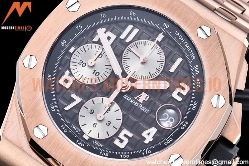 Audemars Piguet - AP ROO Chronograph RG/RG Grey/Num APF A3126 Mod