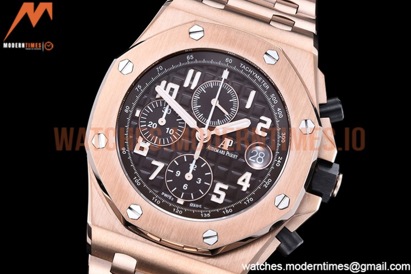 Audemars Piguet - AP ROO Chronograph RG/RG Brown/Num APF A3126 Mod