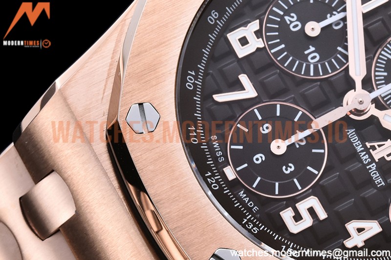 Audemars Piguet - AP ROO Chronograph RG/RG Brown/Num APF A3126 Mod