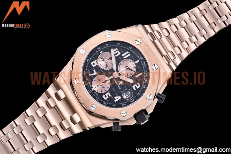 Audemars Piguet - AP ROO Chronograph RG/RG Black/Num APF A3126 Mod
