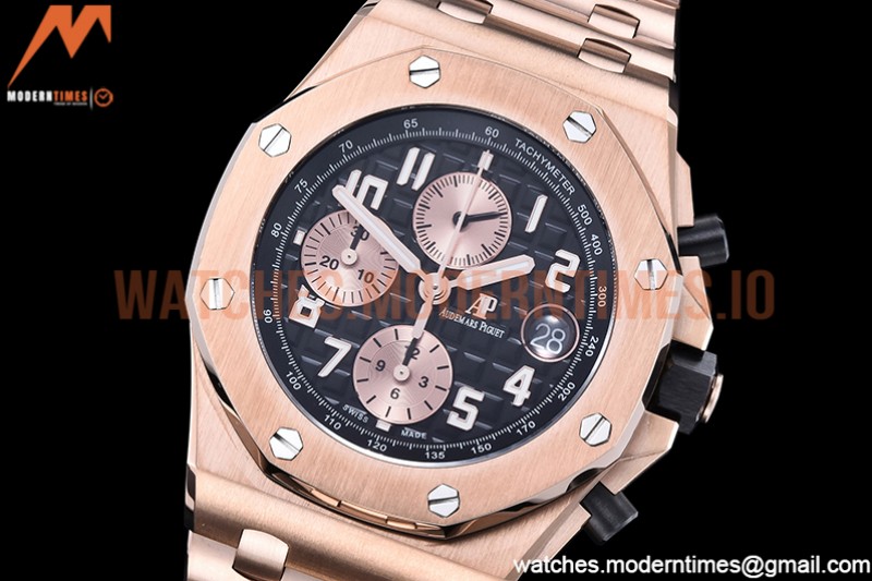 Audemars Piguet - AP ROO Chronograph RG/RG Black/Num APF A3126 Mod