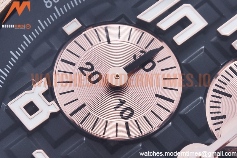Audemars Piguet - AP ROO Chronograph RG/RG Black/Num APF A3126 Mod