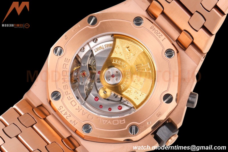 Audemars Piguet - AP ROO Chronograph RG/RG Black/Num JF A3126 Mod