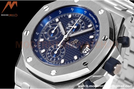 Audemars Piguet - AP ROO Chronograph SS/SS Blue/Stk JF A3126 Mod