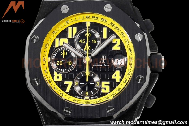 Audemars Piguet - AP ROO Chronograph SS/LE Black/Num JF A3126 Mod