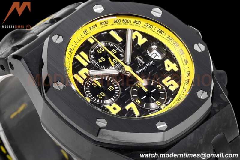 Audemars Piguet - AP ROO Chronograph SS/LE Black/Num JF A3126 Mod