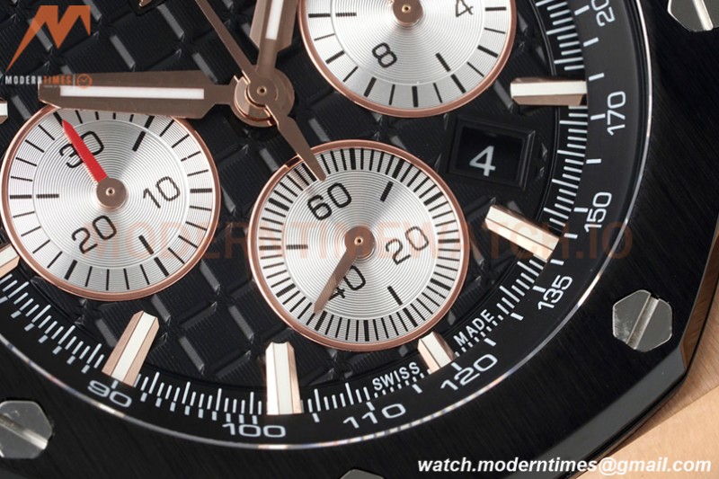Audemars Piguet - AP ROO Chronograph 26420 RG/RU Black/Black APF 7750 MOD