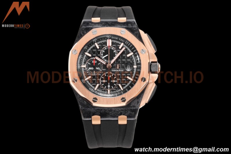 Audemars Piguet - AP ROO Chronograph 44mm CER/RG/RU Black JJF A3126 Mod