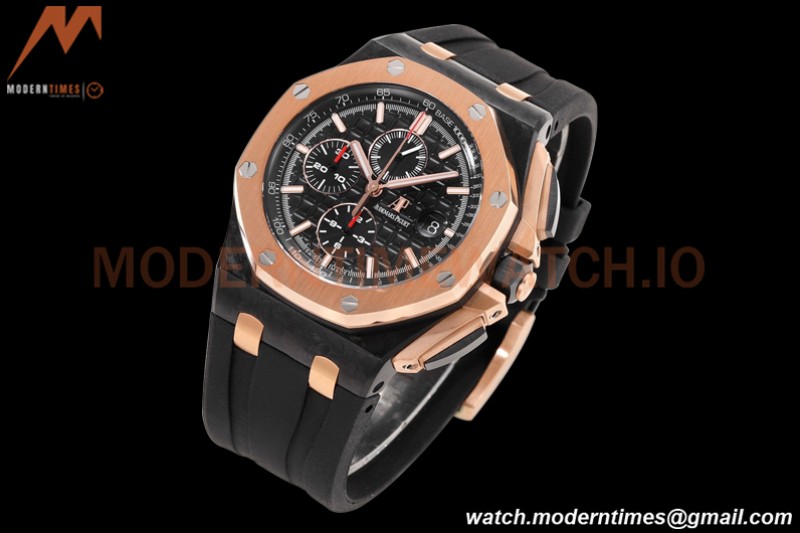 Audemars Piguet - AP ROO Chronograph 44mm CER/RG/RU Black JJF A3126 Mod