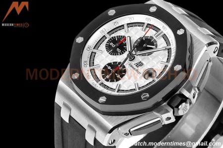 Audemars Piguet - AP ROO Chronograph 44mm CER/SS/RU White JJF A3126 Mod