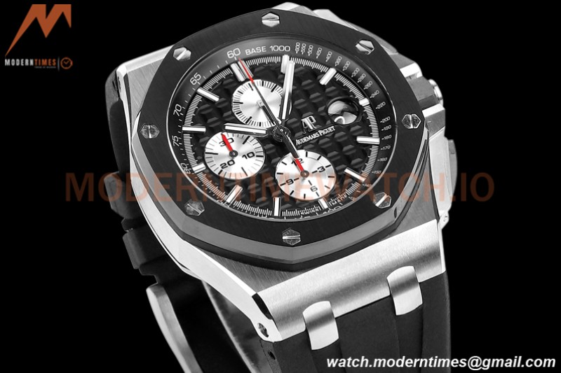 Audemars Piguet - AP ROO Chronograph 44mm CER/SS/RU Black JJF A3126 Mod
