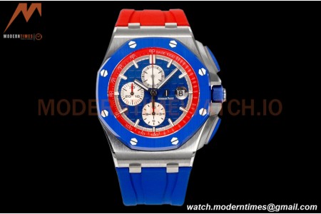 Audemars Piguet - AP ROO Chronograph 44mm CER/SS/RU Blue/Red JJF A3126 Mod