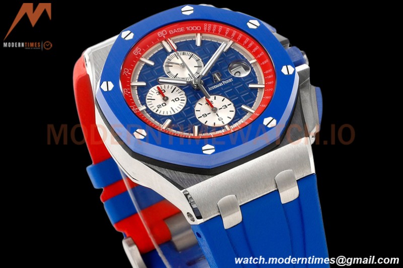 Audemars Piguet - AP ROO Chronograph 44mm CER/SS/RU Blue/Red JJF A3126 Mod