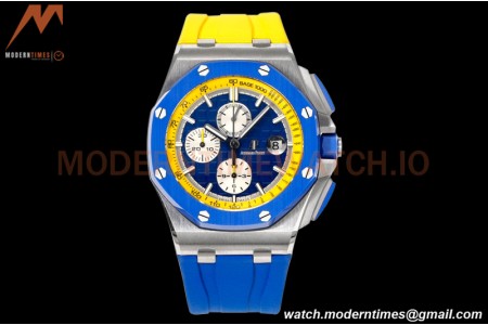 Audemars Piguet - AP ROO Chronograph 44mm CER/SS/RU Blue/Yelw JJF A3126 Mod
