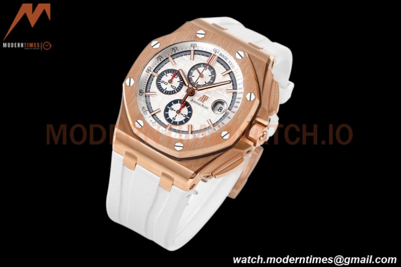 Audemars Piguet - AP ROO Chronograph 44mm RG/RU White JJF A3126 Mod