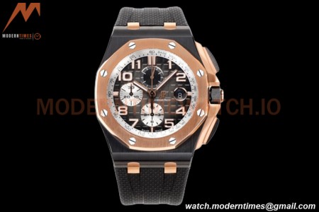 Audemars Piguet - AP ROO Chronograph 44mm CER/RG/RU Blk/Wht JJF A3126 Mod
