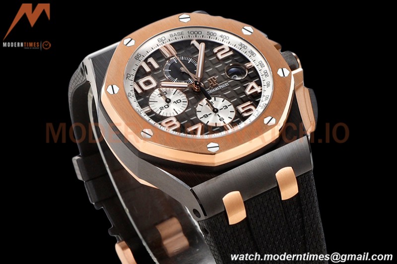 Audemars Piguet - AP ROO Chronograph 44mm CER/RG/RU Blk/Wht JJF A3126 Mod