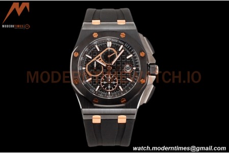 Audemars Piguet - AP ROO Chronograph 44mm CER/CER/RU Black JJF A3126 Mod