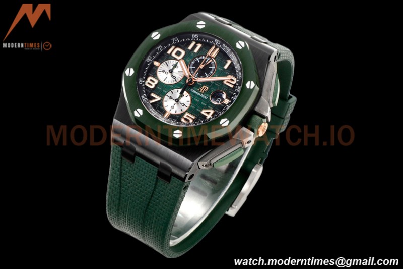 Audemars Piguet - AP ROO Chronograph 44mm CER/CER/RU Green JJF A3126 Mod