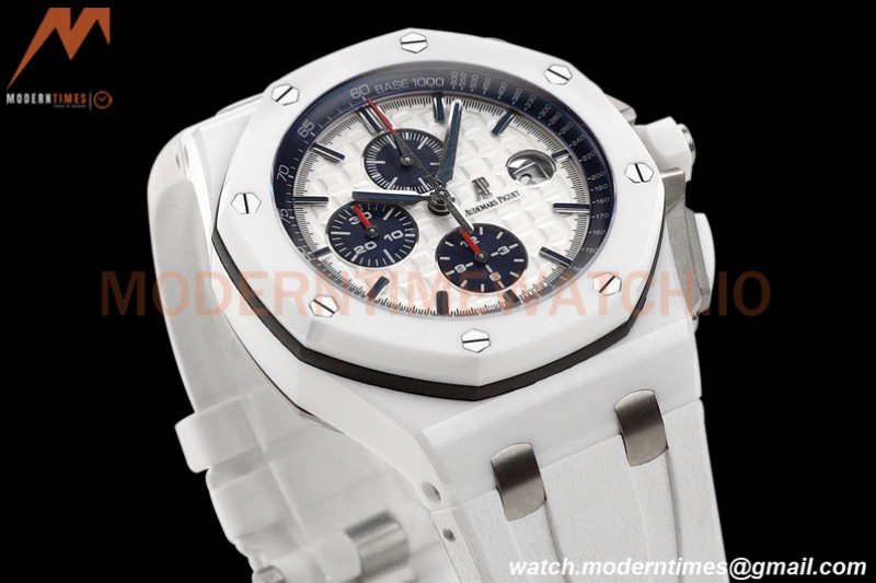 Audemars Piguet - AP ROO Chronograph 44mm CER/CER/RU White JJF A3126 Mod